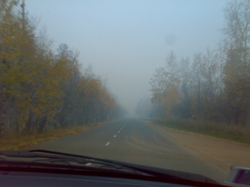 Смог на дорогах Братска