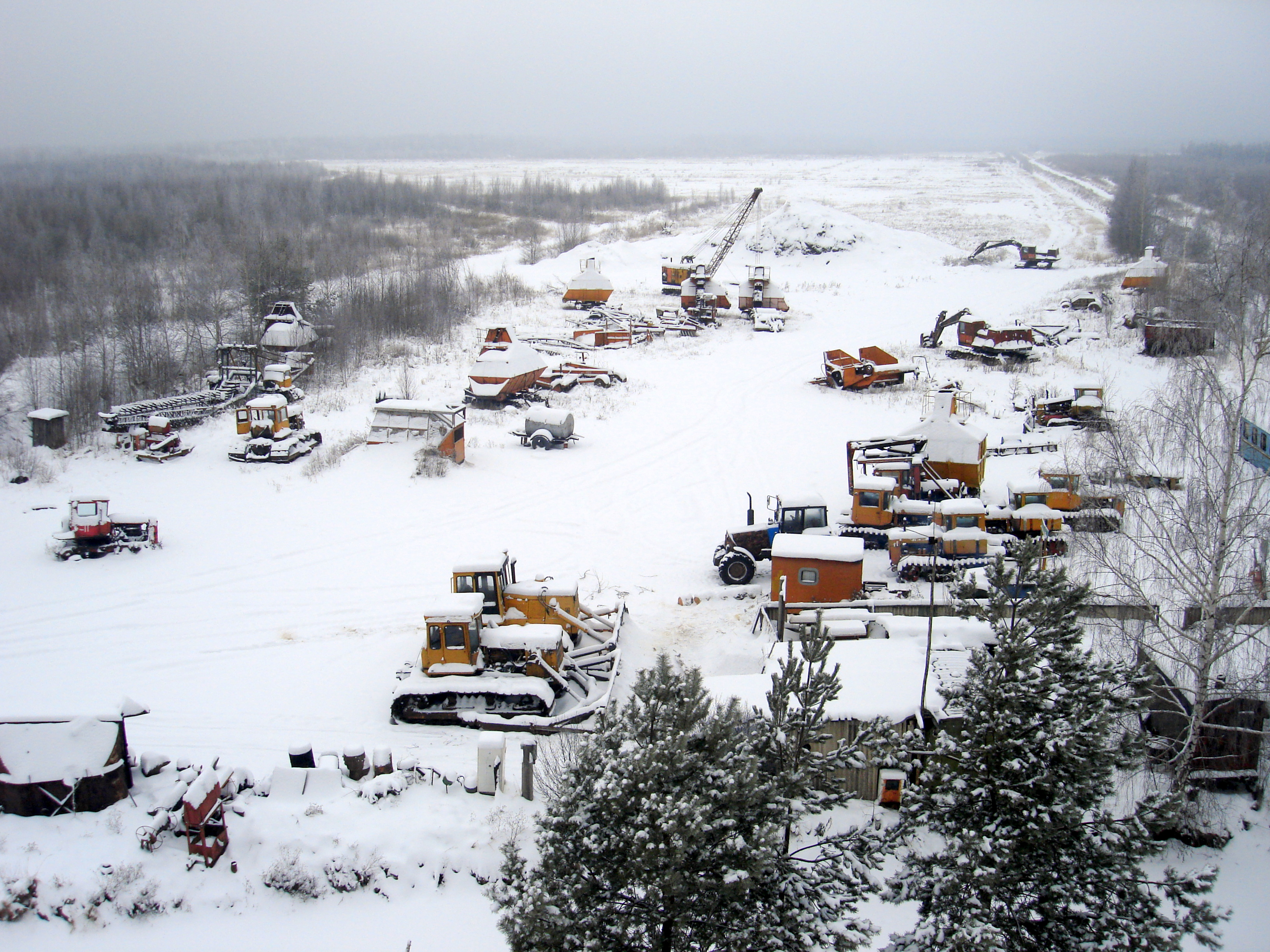 Добыча торфа. Московская область, Шатурский район.