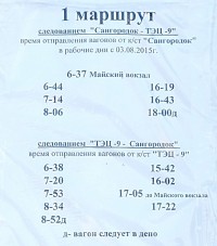 Расписание трамвая маршрутом номер 1 с 3го августа 2015)))