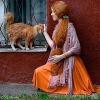 Рыжая и котэ
