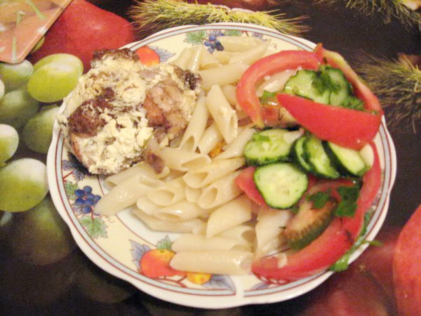 кролиг в смитане с мокорошками)))))