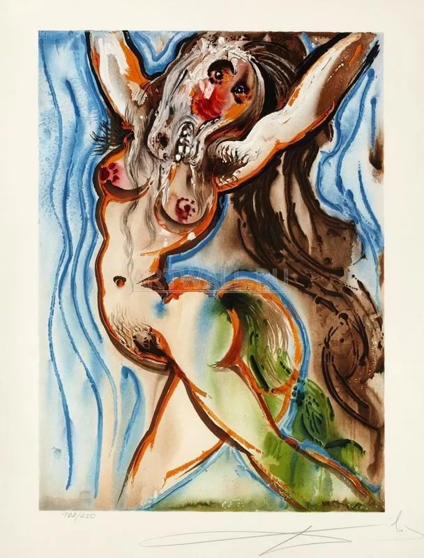 Женщина встряхивающая покрывало. С.Дали.