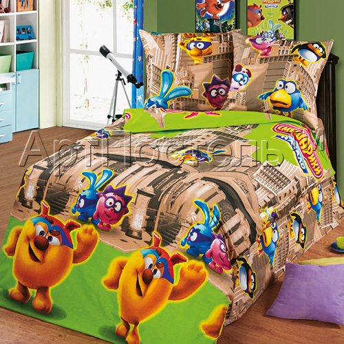 Смешарики поплин 1,5 спальное с доставкой 1460 рублей!