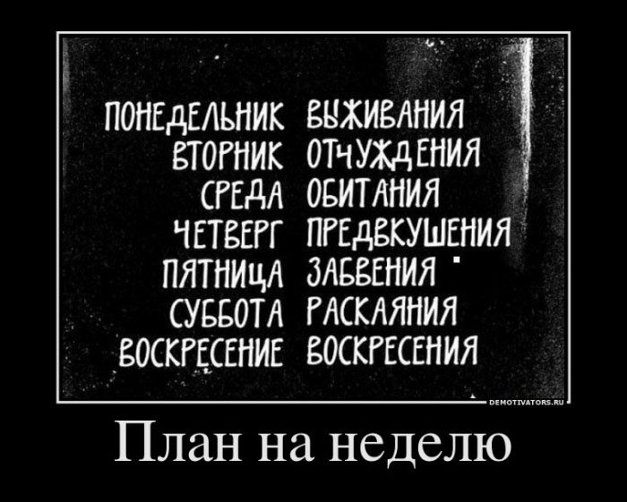 План на неделю