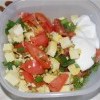 Салат с паниром, помидорами и пророщенным машем Салат с паниром, помидорами и пророщенным машем