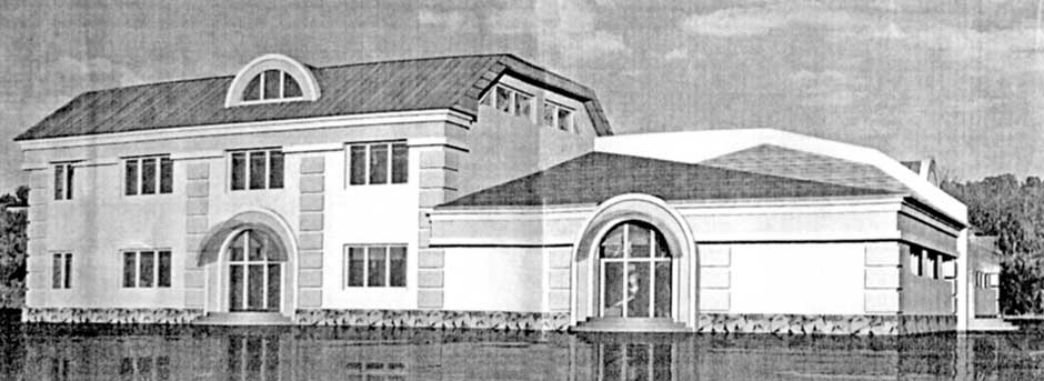 Кафе из сборного железобетонного каркаса будет выполнено в архитектурном стиле близлежащих домов