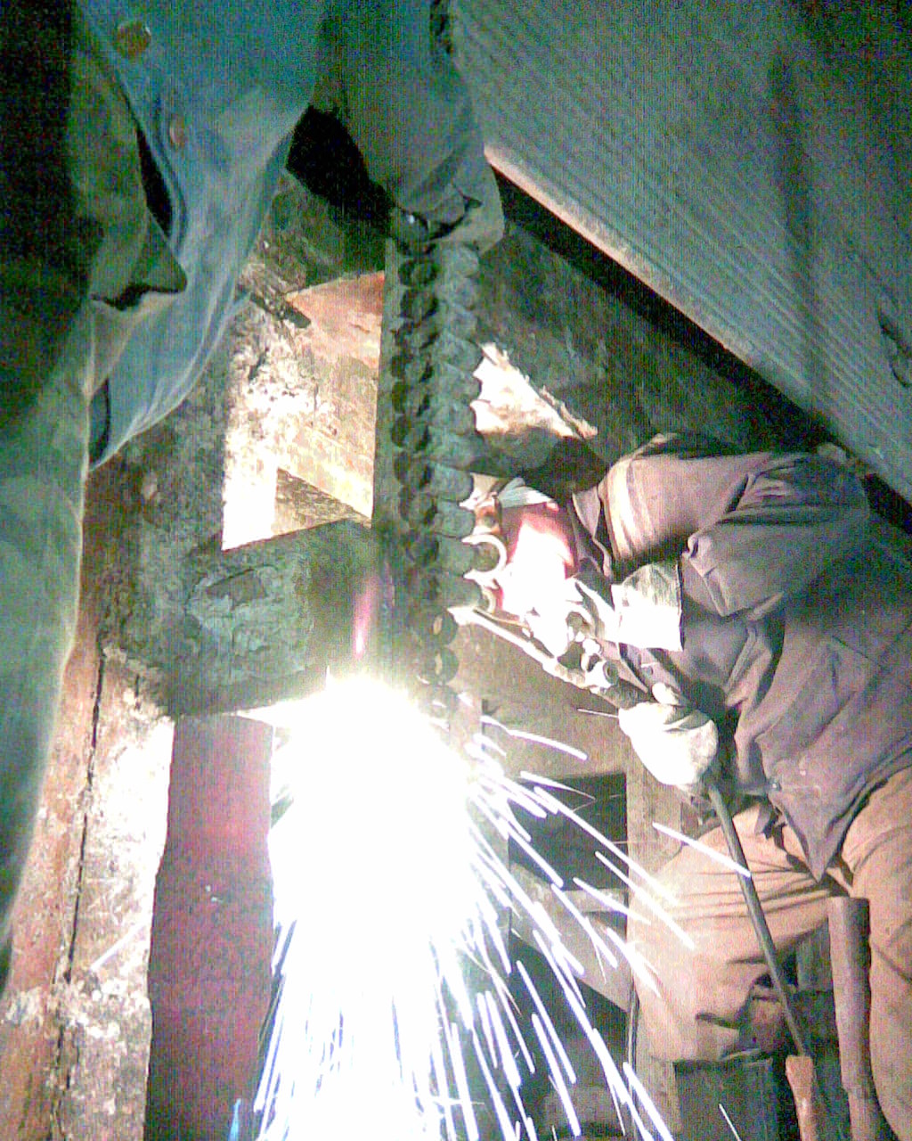 Ремонт котла,вид изнутри .