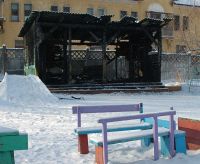 Сгоревшая веранда детского сада